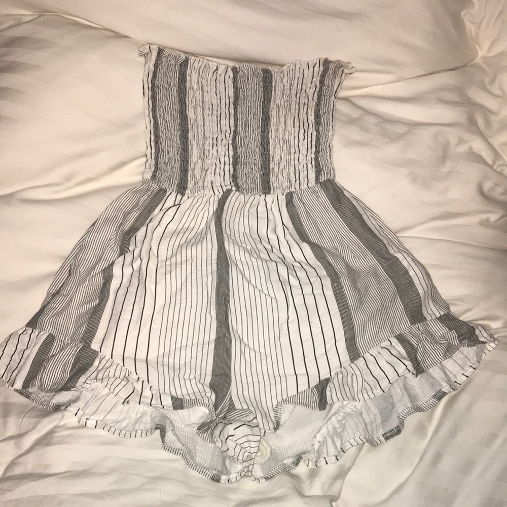 LF stores romper black & white stripes